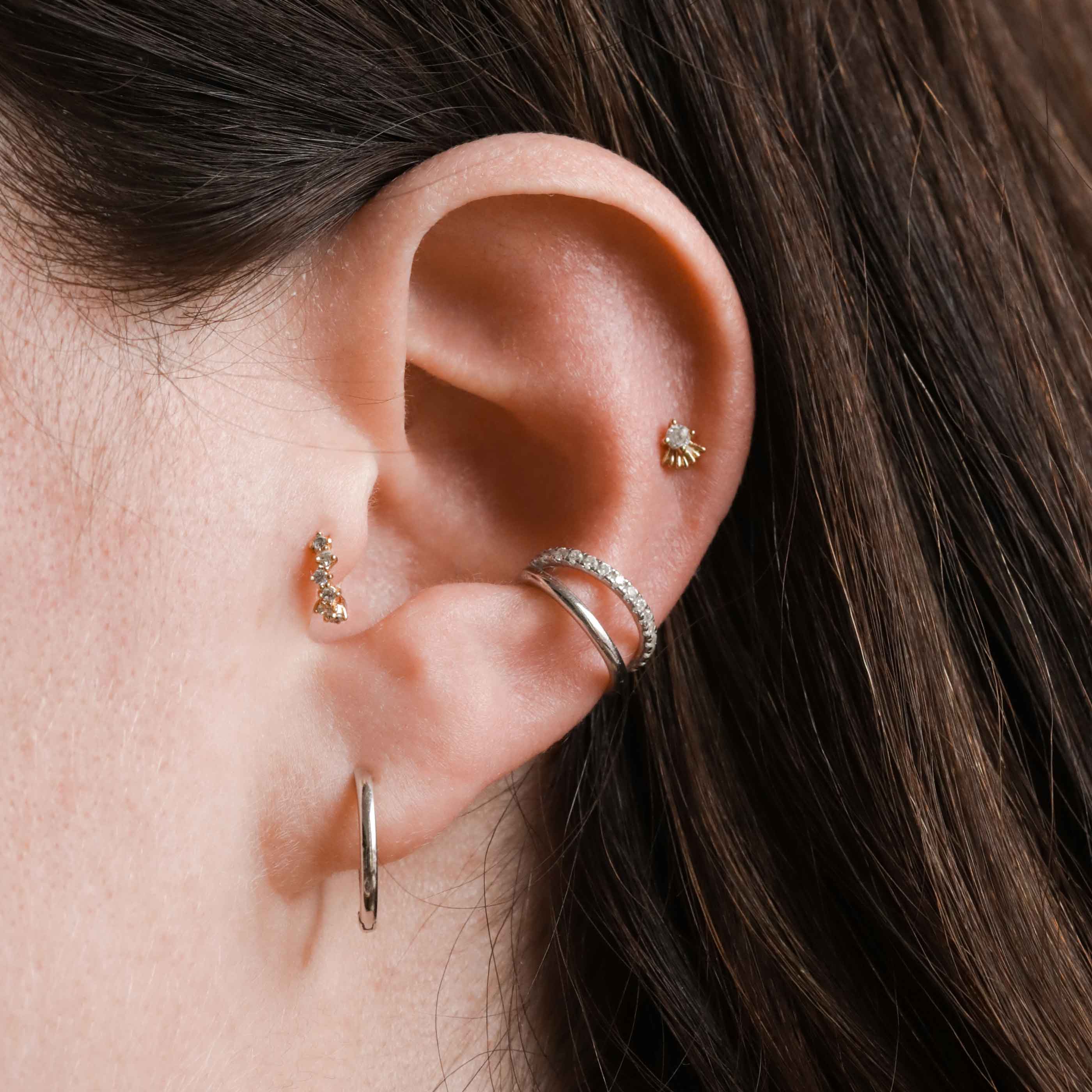 Illusion Crystal Ear Cuff in Silver - Image 6