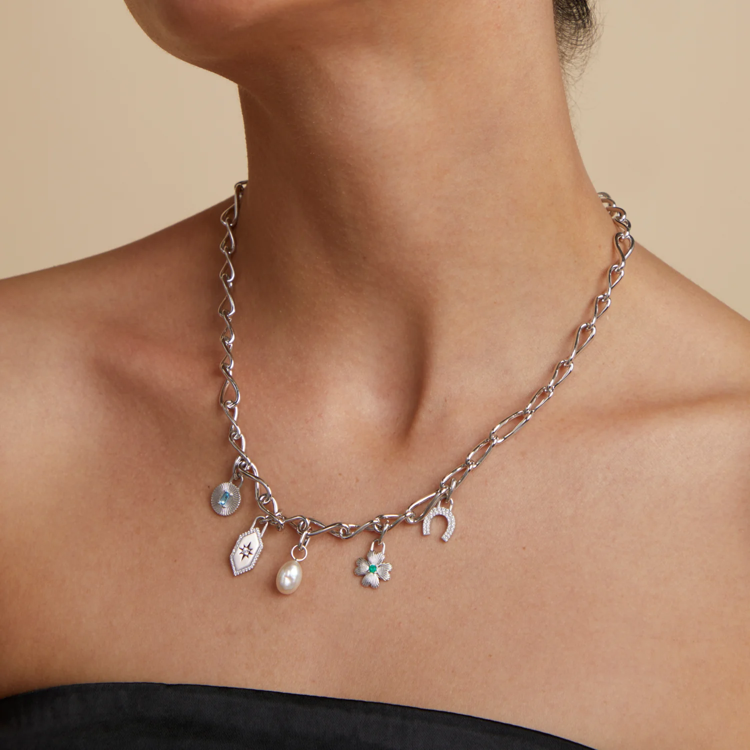Pearl Clip Charm in Silver - Image 6
